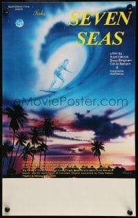 6y041 TALES OF THE SEVEN SEAS Aust special poster '81 cool surfing image and art of surfer in sky!