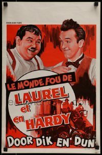 6y282 CRAZY WORLD OF LAUREL & HARDY Belgian '67 Hal Roach, great image of Stan & Ollie!