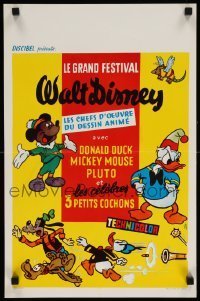 6y303 LE GRAND FESTIVAL WALT DISNEY Belgian '70s ITK cartoon art of Donald Duck, Mickey & Goofy!