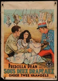 6y323 UNDER TWO FLAGS pre-war Belgian '22 stone litho of Priscilla Dean, directed by Tod Browning