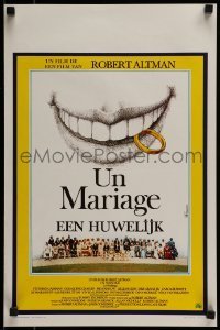 6y326 WEDDING Belgian '78 Robert Altman, Carol Burnett, Mia Farrow, cast portrait!