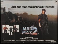 6y409 MAD MAX 2: THE ROAD WARRIOR British quad '82 Mel Gibson returns as Mad Max, cool image!
