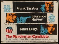 6y410 MANCHURIAN CANDIDATE British quad '62 Frankenheimer, art of Frank Sinatra & Janet Leigh!