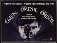6y416 OMEN/DAMIEN OMEN II/OMEN 3 - THE FINAL CONFLICT British quad '83 suspense, terror, evil!
