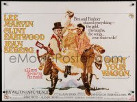 6y417 PAINT YOUR WAGON British quad '69 art of Clint Eastwood, Lee Marvin & pretty Jean Seberg!