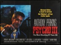 6y419 PSYCHO III British quad '86 Anthony Perkins as Norman Bates, cool image of the house!