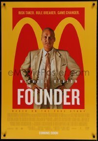 6y103 FOUNDER advance Canadian 1sh '17 great image of Keaton as McDonald's founder Ray Kroc!