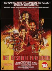 6y360 ONE DOWN, TWO TO GO Danish '83 art of Fred Williamson, Richard Roundtree, Jim Kelly & Brown!