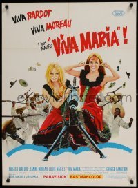 6y379 VIVA MARIA Danish '66 Louis Malle, sexiest French babes Brigitte Bardot & Jeanne Moreau!