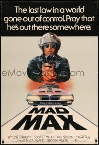 6y385 MAD MAX English 1sh '79 art of wasteland cop Mel Gibson, George Miller Australian classic!