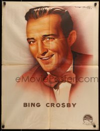 6y727 BING CROSBY French 24x31 '40s incredible art of the musical star by Roger Soubie!
