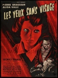 6y739 EYES WITHOUT A FACE French 23x31 '59 Les Yeux Sans Visage, different art by Jean Mascii!