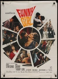 6y740 FUNNY GIRL French 23x31 '69 Barbra Streisand, Omar Sharif, directed by William Wyler!