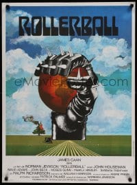 6y760 ROLLERBALL French 23x31 '75 cool completely different artwork by Jouineau Bourduge!