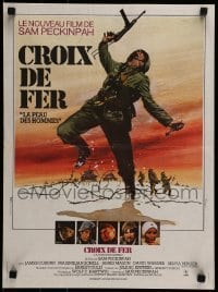 6y778 CROSS OF IRON French 16x21 '78 Sam Peckinpah, different World War II art by Thos & Ferracci!