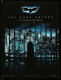 6y781 DARK KNIGHT teaser French 16x21 '08 Christian Bale as Batman looking over city!
