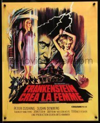 6y800 FRANKENSTEIN CREATED WOMAN French 17x21 '67 cool art of Peter Cushing & Susan Denberg!