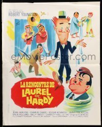 6y802 FURTHER PERILS OF LAUREL & HARDY French 18x22 '67 great Grinsson art of Stan & Ollie!