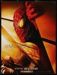 6y825 SPIDER-MAN French 16x21 '02 Tobey Maguire w/WTC towers in eyes, Marvel Comics!