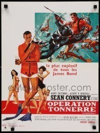 6y828 THUNDERBALL French 16x21 R80s art of Sean Connery as James Bond 007 by McGinnis and McCarthy