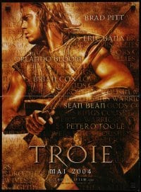 6y829 TROY teaser French 16x22 '04 Eric Bana, Orlando Bloom, Brad Pitt as Achilles!