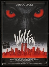 6y832 WOLFEN French 15x21 '82 Albert Finney, Gregory Hines, Landi art of werewolf horror!