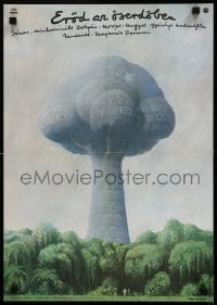 6y191 HIJACKING OF 'SAVOY' Hungarian 16x22 '81 mushroom cloud like art by Andras Alapfy!