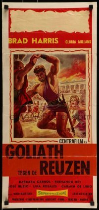 6y476 GOLIATH AGAINST THE GIANTS Italian locandina '63 Brad Harris, Goliath Contro I Giganti
