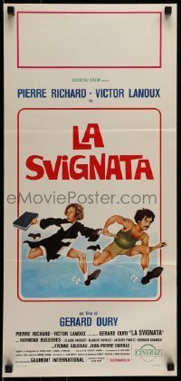 6y498 OUT OF IT Italian locandina '78 Gerard Oury's La Carapate, wacky art of guys on the run!