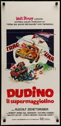 6y508 SUPERBUG, THE CRAZIEST CAR IN THE WORLD Italian locandina '77 Volkswagen Beetle cartoon art!