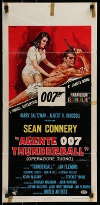 6y509 THUNDERBALL Italian locandina '65 art of Sean Connery as James Bond 007 by Averardo Ciriello