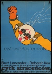 6y868 GYPSY MOTHS Polish 23x33 '71 Burt Lancaster, Flisak art of skull-faced sky diver!