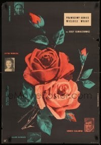 6y916 REAL END OF THE GREAT WAR Polish 23x33 '57 Jerzy Kawalerowicz, Borowczyk art of roses!