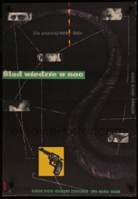 6y925 SPUR IN DIE NACHT Polish 23x33 '58 Track in the Night, cool diagram art by Wojciech Wenzel!