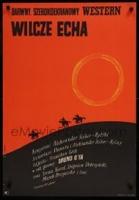 6y937 WILCZE ECHA Polish 23x32 '68 Wilcze Echa, Stachurski western art of cowboys & sunset!