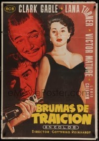 6y025 BETRAYED Spanish '55 Clark Gable, Victor Mature, sexy brunette Lana Turner, different!
