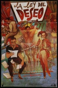 6y027 LAW OF DESIRE Spanish '87 Pedro Almodovar's La ley del deseo, Antonio Banderas, Ceesepe art!