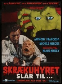 6y127 DRACULA IN THE CASTLE OF BLOOD Swedish '72 great image of crazed Klaus Kinski!