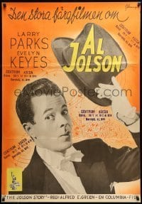 6y132 JOLSON STORY Swedish '46 Larry Parks & Evelyn Keyes in bio of the greatest entertainer!