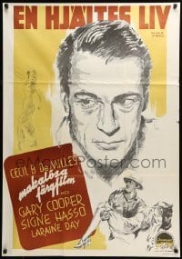 6y138 STORY OF DR. WASSELL Swedish R60 close up of soldier Gary Cooper, Cecil B. DeMille!