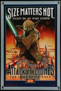 6z028 ATTACK OF THE CLONES style A IMAX DS 1sh 2002 Star Wars Episode II, art of Yoda!