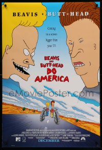 6z130 BEAVIS & BUTT-HEAD DO AMERICA int'l advance DS 1sh 1996 Mike Judge MTV delinquent cartoon!