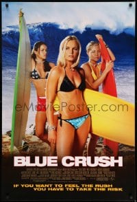 6z157 BLUE CRUSH 1sh 2002 surfers Michelle Rodriguez, Kate Bosworth & Sanoe Lake in bikinis