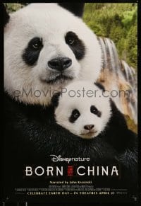 6z161 BORN IN CHINA advance DS 1sh 2017 Walt Disney, wonderful close-up of Panda bears!