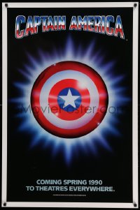 6z176 CAPTAIN AMERICA teaser 1sh 1990 Marvel Comics superhero, cool image of shield!