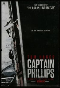 6z179 CAPTAIN PHILLIPS teaser DS 1sh 2013 Tom Hanks' ship being boarded by pirates!