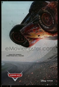 6z184 CARS 3 advance DS 1sh 2017 Disney/Pixar, incredible CGI image of car crashing in race track!