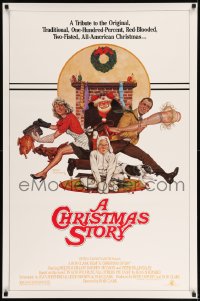 6z201 CHRISTMAS STORY studio style 1sh 1983 best classic Christmas movie, art by Robert Tanenbaum!
