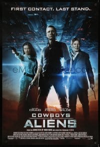 6z225 COWBOYS & ALIENS advance DS 1sh 2011 great image of Daniel Craig, Harrison Ford, Olivia Wilde!