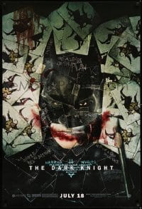 6z242 DARK KNIGHT wilding 1sh 2008 cool playing card collage of Christian Bale as Batman!